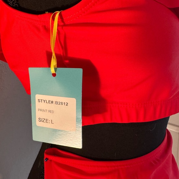 ❣️3 for $25 🛍️ NWT flirty, red retro bikini from Unique Vintage Size L - Picture 6 of 7